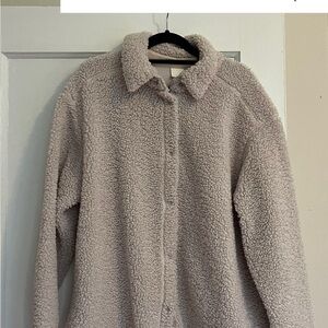 Cozy Gray Sherpa Jacket